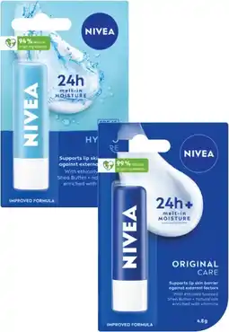Coles Nivea Hydro Care SPF15 or Original Lip Balm 4.8g offer
