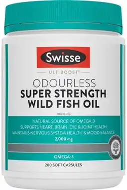 Coles Swisse Ultiboost Odourless Super Strength Wild Fish Oil Capsules offer