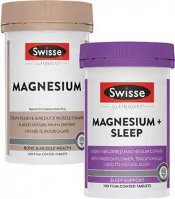 Coles Swisse Ultiboost Magnesium Tablets 200 Pack or Magnesium + Sleep Tablets 100 Pack offer