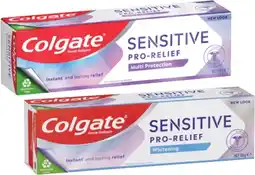Coles Colgate Sensitive Pro Relief Whitening or Multi Protect Toothpaste 110g offer