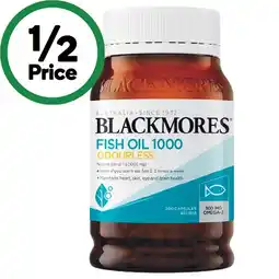 Woolworths Blackmores Odourless Fish Oil 1000mg Omega-3 Capsules offer