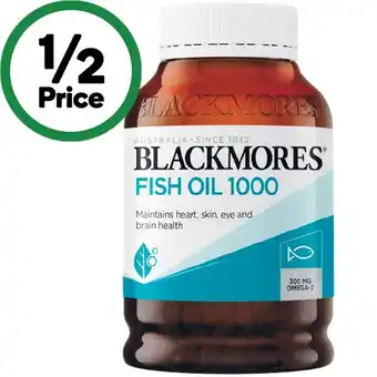 Woolworths Blackmores Fish Oil 1000mg Omega 3 Capsules offer