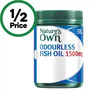 Woolworths Natures Own Odourless Fish Oil 1500mg Capsules offer