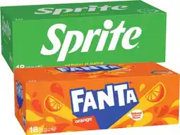 Coles Fanta or Sprite Soft Drink 18x375mL offer