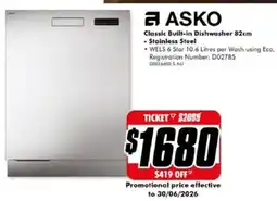 The Good Guys Classic Built-in Dishwasher Stainless Steel offer