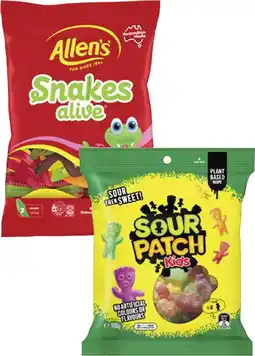 Coles Allen's or Sour Patch Kids Lollies 140g-200g offer