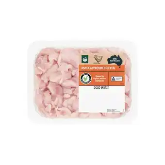 Woolworths Australian fresh rspca approved chicken breast diced offer