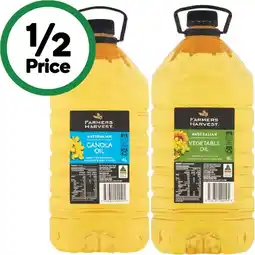 Woolworths Farmers Harvest Canola or Vegetable Oil 4 Litre offer