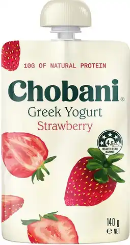 Coles Chobani Greek Yogurt Pouch offer