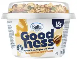 Coles Bulla Goodness Greek Style Yoghurt 'n' Muesli offer