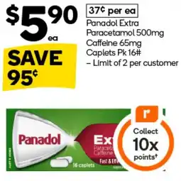 Woolworths Panadol Extra Paracetamol 500mg Caffeine 65mg Caplets offer