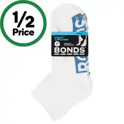 Woolworths Bonds Men’s Cushioned 1/4 Crew Socks – Assorted offer