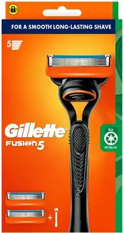 Coles Gillette Fusion 5 Razor Kit with 2 Refill Blades 1 Each offer