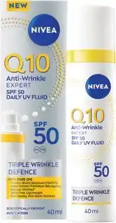 Coles Nivea Q10 Anti Wrinkle Expert Daily UV Fluid SPF50 offer