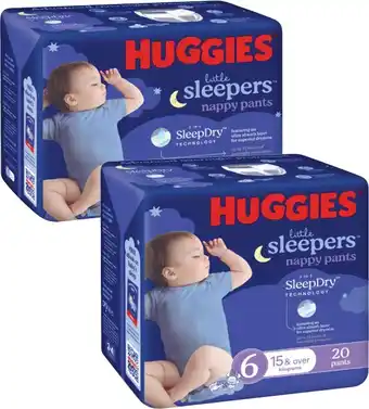 Coles Huggies Little Sleepers Nappy Pants-24 Pack offer