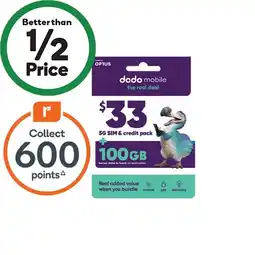 Woolworths Dodo 33 Starter Pack offer