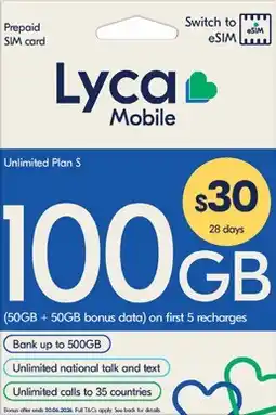 Coles Lyca $30 Starter Pack offer
