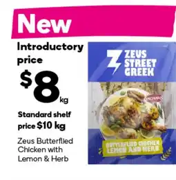 Woolworths Zeus Butterflied Chicken with Lemon & Herb offer