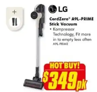 The Good Guys LG CordZero A9L-PRIME Stick Vacuum offer