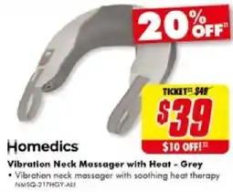 The Good Guys Vibration Neck Massager with Heat Grey offer