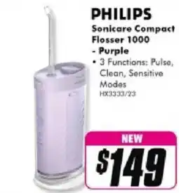 The Good Guys Sonicare Compact Flosser 1000 Purple offer