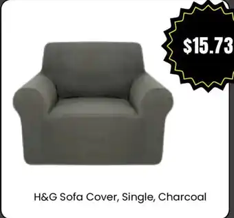 H&g sofa cover single charcoal
