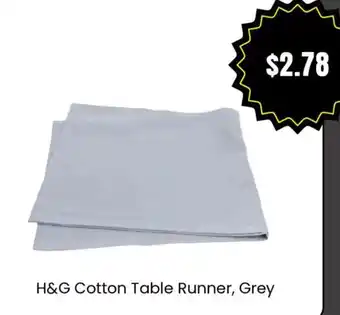 H&g cotton table runner grey