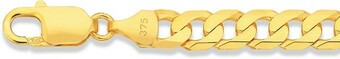 Prouds 9ct Gold 21cm Solid Curb Gents Bracelet offer