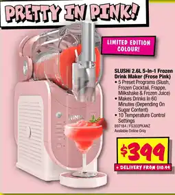 JB Hi-Fi Slushi 5 in 1 frozen drink maker frose pink offer