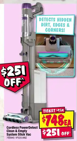 JB Hi-Fi Cordless PowerDetect Clean & Empty System Stick Vac offer