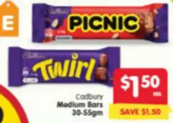 Spar Cadbury Medium Bars offer