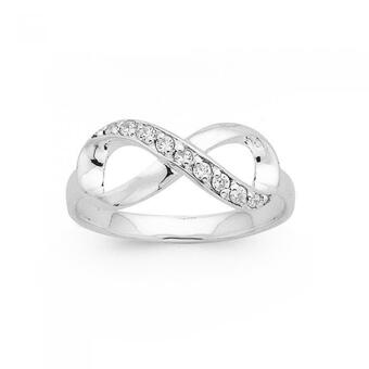 Prouds Sterling Silver Cubic Zirconia Infinity Ring offer