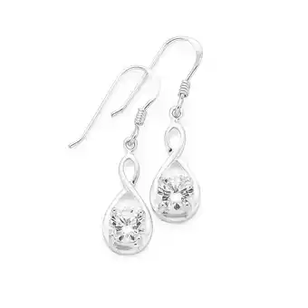 Prouds Sterling Silver Cubic Zirconia Infinity Loop Hook Drop Earrings offer