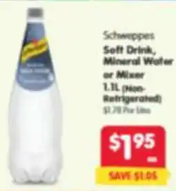 Spar Schweppes Soft Drink Mineral Water or Mixer offer