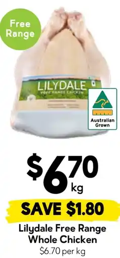Drakes Lilydale Free Range Whole Chicken offer
