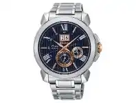Bevilles Jewellery Seiko Premier Kinetic Blue Face Silver Band Men&#039;s Watch offer