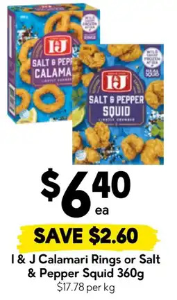 Drakes I & j calamari rings or salt & pepper squid offer