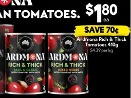 Drakes Ardmona Rich & Thick Tomatoes offer
