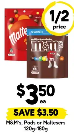 Drakes M&ms pods or maltesers offer