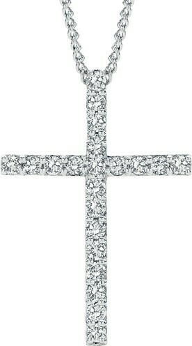 Angus & Coote 9ct White Gold Diamond Cross Pendant offer