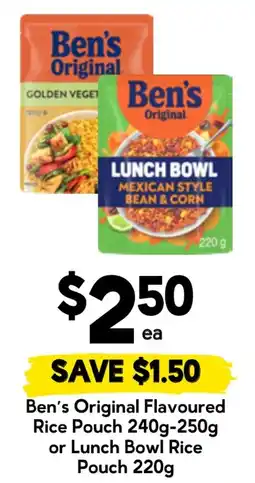 Drakes Bens Original Flavoured Rice Pouch or Lunch Bowl Rice Pouch offer