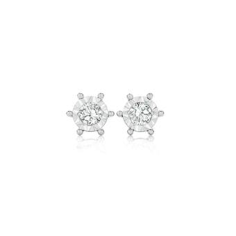Angus & Coote 9ct Gold Diamond Round Stud Earrings offer