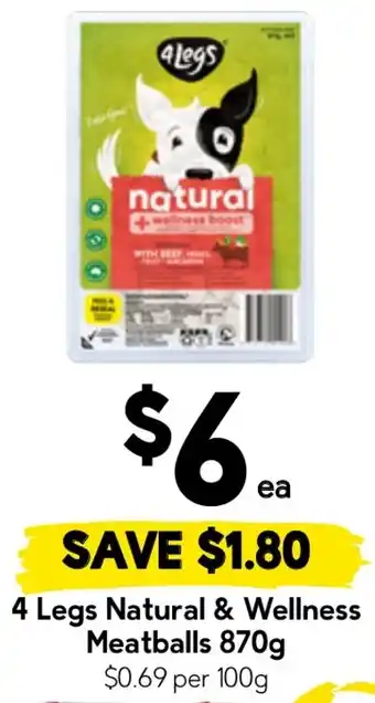 Drakes 4 Legs Natural & Wellness Meatballs offer