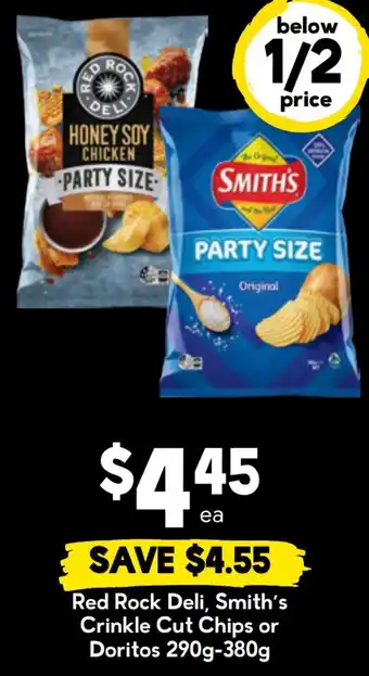 Drakes Red Rock Deli Smith's Crinkle Cut Chips or Doritos offer