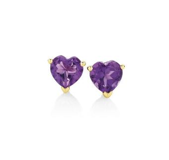 Angus & Coote 9ct Gold Amethyst Studs offer
