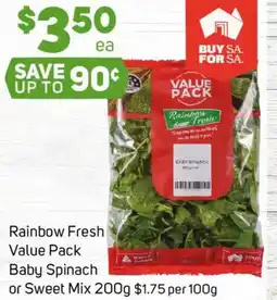 Foodland Rainbow Tresh Value Pack Baby Spinach or Sweet Mix offer