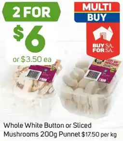 Foodland Whole White Button or Sliced Mushrooms Punnet offer