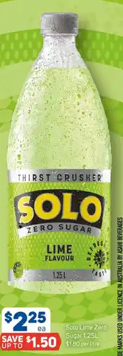 Foodland Solo lime zero sugar offer
