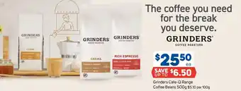Foodland Grinders Cafe Q Range Coffee Beans offer