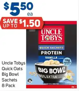 Foodland Uncle Tobys Quick Oats Big Bowl Sachets offer